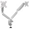 Fellowes Platinum Series Deskclamped Dual Monitor Arm, Adjustable Height, Silver