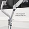 Fellowes Platinum Series Deskclamped Dual Monitor Arm, Adjustable Height, Silver