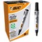 Bic 2300 Permanent Marker, Chisel Tip, Black, Pack of 12