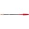 Bic Cristal Ball Pen, Clear Barrel, Red, Pack of 50
