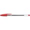 Bic Cristal Ball Pen, Clear Barrel, Red, Pack of 50