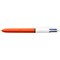 Bic 4 Colours Ballpoint Pen, Orange Barrel, Fine, Pack of 12