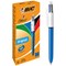 Bic 4-Colour Ball Pen, Blue Black Red Green, Pack of 12
