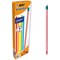 Bic Stripes HB Pencils Eraser Tip Assorted (Pack of 12)