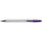 Bic Cristal Fun Ballpoint Pen, Purple, Pack of 20