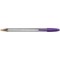 Bic Cristal Fun Ballpoint Pen, Purple, Pack of 20