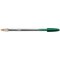 Bic Cristal Ball Pen, Clear Barrel, Green, Pack of 50