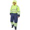 Beeswift Two Tone Hiviz Thermal Waterproof Coveralls, Saturn Yellow & Navy Blue, Large