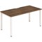 Impulse 1 Person Bench Desk, 1400mm (800mm Deep), White Frame, Walnut