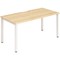 Evolve Plus 1400mm Single Starter Office Bench Desk Maple Top White Frame