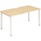 Impulse 1 Person Bench Desk, 1400mm (800mm Deep), White Frame, Maple