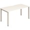 Evolve Plus 1600mm Single Starter Office Bench Desk White Top Silver Frame