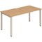 Evolve Plus 1600mm Single Starter Office Bench Desk Beech Top Silver Frame