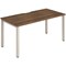 Impulse 1 Person Bench Desk, 1400mm (800mm Deep), Silver Frame, Walnut