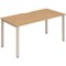 Evolve Plus 1400mm Single Starter Office Bench Desk Beech Top Silver Frame