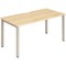 Evolve Plus 1400mm Single Starter Office Bench Desk Maple Top Silver Frame