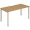 Evolve Plus 1400mm Single Starter Office Bench Desk Oak Top Silver Frame