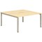Evolve Plus 1400mm B2B 2 Person Office Bench Desk Maple Top Silver Frame