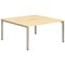 Impulse 2 Person Bench Desk, Back to Back, 2 x 1400mm (800mm Deep), Silver Frame, Maple