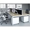 Evolve Plus 1400mm B2B 2 Person Office Bench Desk Maple Top Silver Frame Evolve Plus 1400mm B2B 2 Person Office Bench Desk Maple Top Silver Frame
