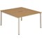 Evolve Plus 1400mm B2B 2 Person Office Bench Desk Oak Top Silver Frame