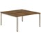 Evolve Plus 1200mm B2B 2 Person Office Bench Desk Walnut Top Silver Frame
