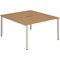 Impulse 2 Person Bench Desk, Back to Back, 2 x 1200mm (800mm Deep), Silver Frame, Oak