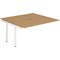 Evolve Plus 1400mm B2B Office Bench Desk Ext Kit Oak Top White Frame