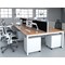 Impulse 2 Person Bench Desk Extension, Back to Back, 2 x 1600mm (800mm Deep), Silver Frame, Oak