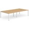 Evolve Plus 1600mm B2B 4 Person Office Bench Desk Beech Top White Frame