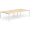 Evolve Plus 1600mm B2B 4 Person Office Bench Desk Maple Top White Frame