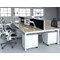 Impulse 4 Person Bench Desk, Back to Back, 4 x 1600mm (800mm Deep), White Frame, Maple
