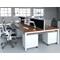 Evolve Plus 1200mm B2B 4 Person Office Bench Desk Walnut Top White Frame