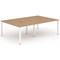 Evolve Plus 1200mm B2B 4 Person Office Bench Desk Oak Top White Frame