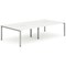 Evolve Plus 1600mm B2B 4 Person Office Bench Desk White Top Silver Frame