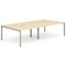 Evolve Plus 1600mm B2B 4 Person Office Bench Desk Maple Top Silver Frame