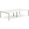 Evolve Plus 1400mm B2B 4 Person Office Bench Desk White Top Silver Frame Evolve Plus 1400mm B2B 4 Person Office Bench Desk White Top Silver Frame