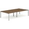 Evolve Plus 1200mm B2B 4 Person Office Bench Desk Walnut Top Silver Frame
