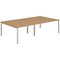 Evolve Plus 1200mm B2B 4 Person Office Bench Desk Oak Top Silver Frame