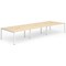 Evolve Plus 1600mm B2B 6 Person Office Bench Desk Maple Top White Frame