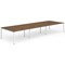 Evolve Plus 1400mm B2B 6 Person Office Bench Desk Walnut Top White Frame