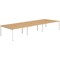 Evolve Plus 1200mm B2B 6 Person Office Bench Desk Beech Top White Frame