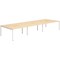 Evolve Plus 1200mm B2B 6 Person Office Bench Desk Maple Top White Frame