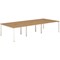 Evolve Plus 1200mm B2B 6 Person Office Bench Desk Oak Top White Frame