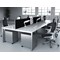 Impulse 6 Person Bench Desk, Back to Back, 6 x 1600mm (800mm Deep), Silver Frame, White