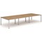 Evolve Plus 1600mm B2B 6 Person Office Bench Desk Oak Top Silver Frame