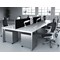 Impulse 6 Person Bench Desk, Back to Back, 6 x 1400mm (800mm Deep), Silver Frame, White