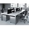 Evolve Plus 1200mm B2B 6 Person Office Bench Desk White Top Silver Frame Evolve Plus 1200mm B2B 6 Person Office Bench Desk White Top Silver Frame