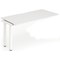 Evolve Plus 1600mm Single Row Office Bench Desk Ext Kit White Top White Frame