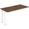 Impulse 1 Person Bench Desk Extension, 1400mm (800mm Deep), White Frame, Walnut